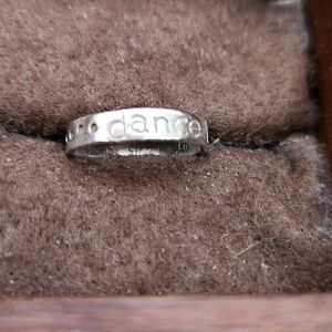 Sterling Silver "Dance Your A** Off" Engraved Ring Size 6.25